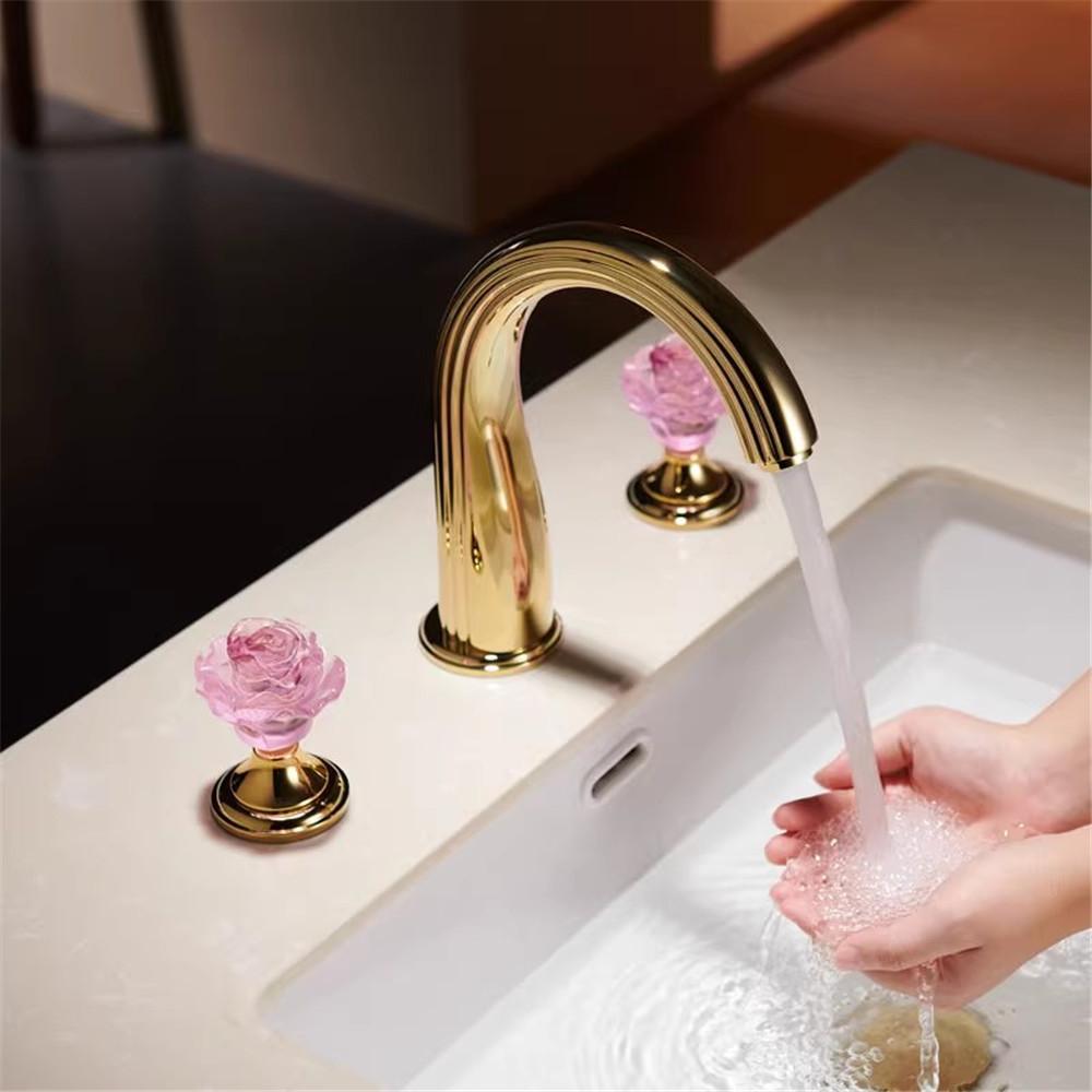 

Креативный Розовый смеситель для ванной комнаты широкий Золотой смеситель для раковины Кран для умывальника роскошный Смеситель для раковины Горячая и холодная смеситель для раковины душевой кабины жёлтый