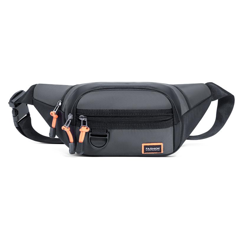 Fashion sports fanny pack Men's large-capacity simple cash register bag Outdoor travel messenger bag Multifunctional fashion breast bag