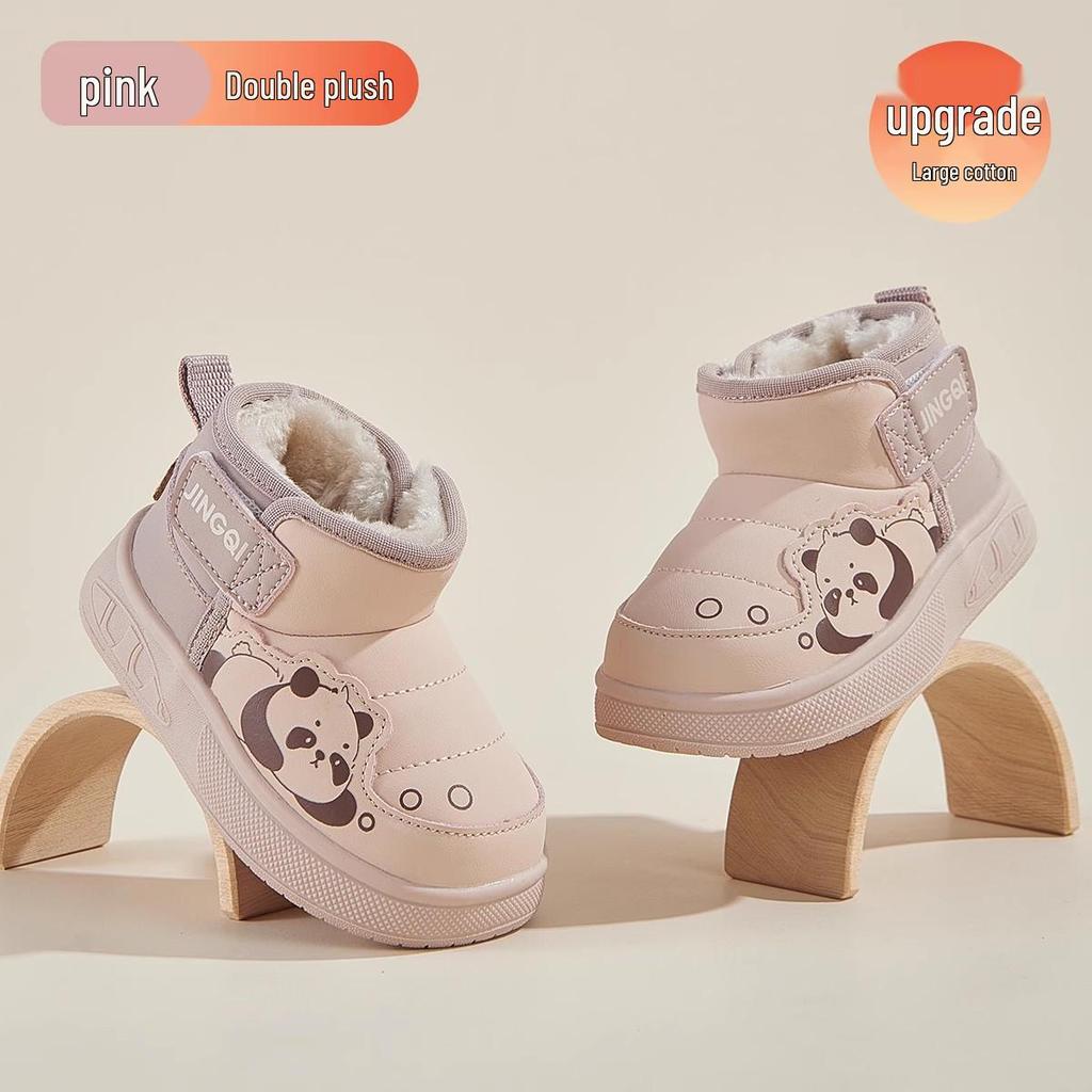 Jingqi Fleece-Lined Infant Cotton Shoes: Warm Winter First Walker for Boys & Girls, Low-Top, Ages 1+