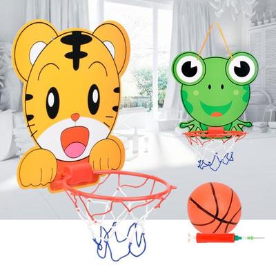 Backboard Sucker Wall-mounted Ball Pump for Junior Basketball Lovers Random Colour Animatey Mini Indoor Children Basketball Set with Basketball Hoop