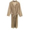 Mizuiro Ind Made In Japan Linen Blend Long Sleeve Gown Coat Beige Brown Women Used