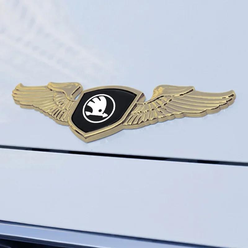 Ycpry6 Autocollant Emblème Capot Avant de Voiture pour Skoda Fabia 1 Octivia RS Superb 2 Rapid Kodiaq A7 Karoq Citigo Yeti Kamiq Vision S Badge 3D