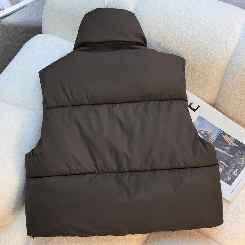 Modna Zimowa Krótka Ciepła Kamizelka Damska Odzież Wierzchnia Bez Rękawów Parka Casualowa Gruba Kurtka Damska