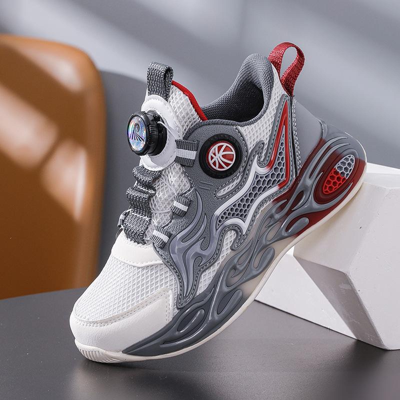 Children's basketball shoes 2025 spring and autumn new mesh breathable boys' shoes medium and older children's sports shoes light and non-slip