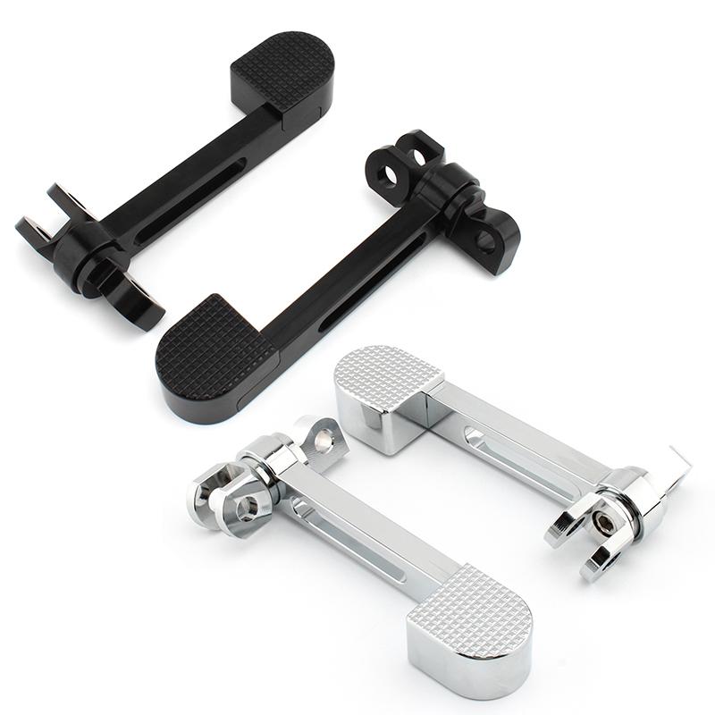 1Pair Universal Aluminum Alloy Motorcycle Foldable Foot Pegs Non-Slip Rear Passenger Footrest Pedals Extension for Harley Davidson