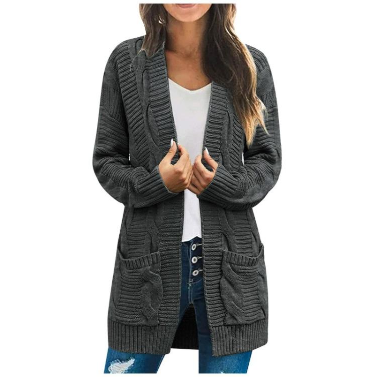 Ladies Long Sleeve Sweaters Cardigans Knitted Outerwear Coats for Women Autumn Winter
