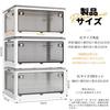 X XUNTAO Storage Box Folding 5-Sided Opening Costume Case Lid Container (XL Set 3 White Semi-Transparent)