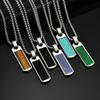 Small Rectangle Bar Pendant Necklace Stainless Steel Waterproof Punk Jewelry Cool Street Sport Wear