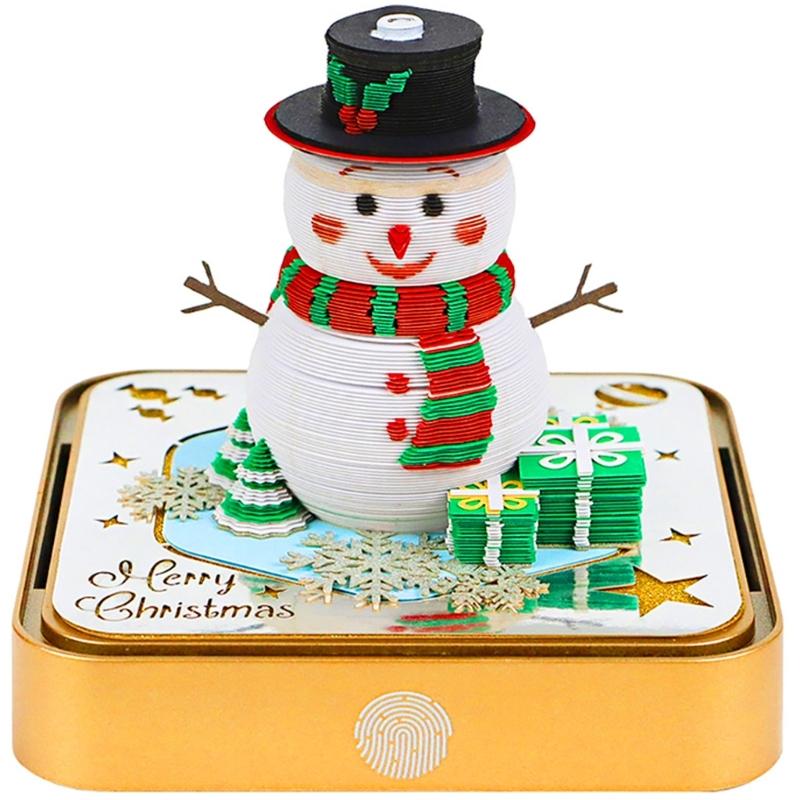 

2026 Winter Snowman 3D Paper Calendar Battery Operated LED Light Christmas Home Decoration for Desktop 1