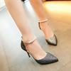 10cm Stiletto Heels Sexy Pointed Toe Sandal for Women Pearl Beaded Ankle Strap Elegant Summer Shoes