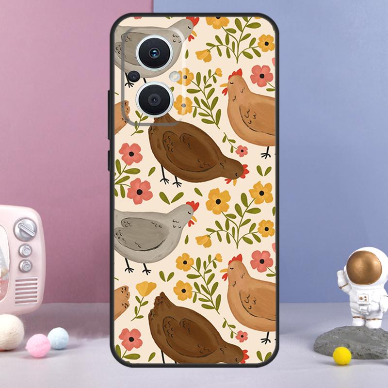 Chicken Pattern Funda For OPPO Reno 12 F 11F 13F 14F 10 11 13 14 Pro 7 8 Lite OPPO Find X9 X6 X5 X8 Pro Case