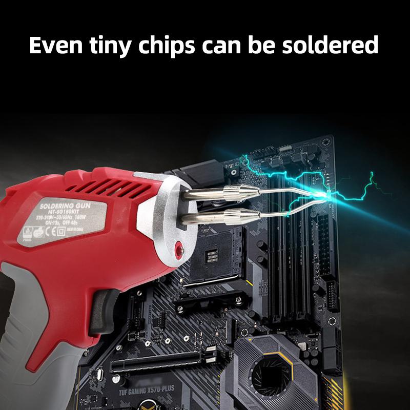 220-240V Hand-held Electric Soldering Iron Gun Internal Heating Soldering Gun Wire Welding Repair Tools Kit w/LED light 180W