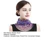 Women Floral Chiffon Ring Scarf Neck Guard False Collar Elastic Bib Wraps Travel Scarf Versatile Accessory