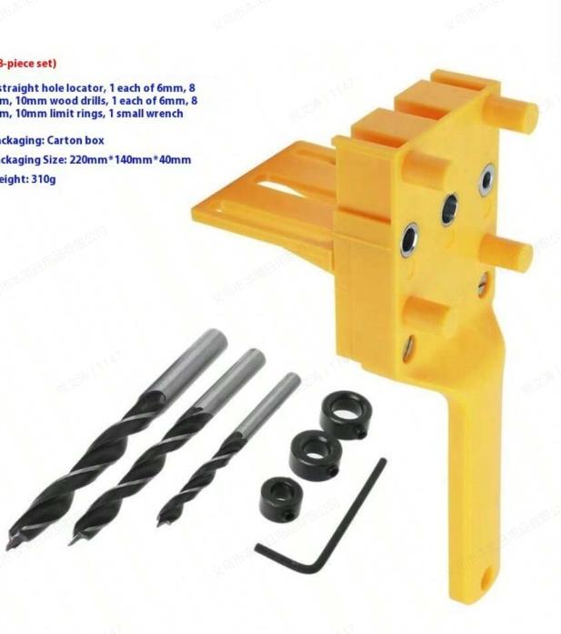 Handheld Drill Guide Woodworking Tool - Dowelling Jig Straight Hole Locator, Hole Saw Drill Bits Positioning Tool