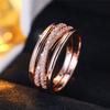 Cute Female White Zircon Stone Engagement Ring Vintage Rose Gold Color Wedding Jewelry For Women
