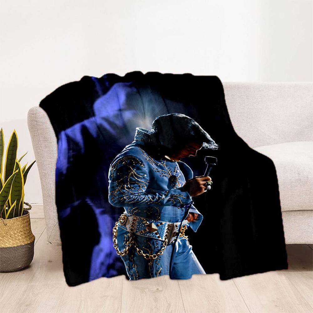 Elvis Presley's Iconic Pose Blanket Soft & Cozy Perfect for Office Chair Seaside Office for All Occasions Digital Print