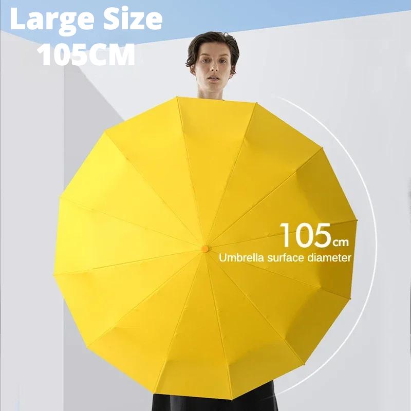 Winddichte Sterke Automatische Opvouwbare Paraplu 72 Versterkte Glasvezel Ribben, UV 50+ Zon- & Regenbescherming Paraplu's voor Mannen Vrouwen