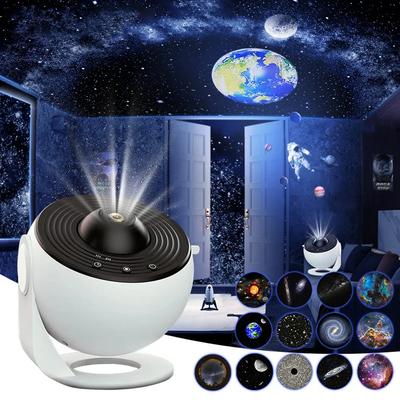 13-i-1 Stjerneprojektor, Nattlys Galakseprosjektor Stjernehimmelprosjektor 360° Roterende Planetariumlampe For Barnerom Dekorasjon