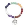 7 Chakra Beaded Yoga Bracelet - Round Wheel Design