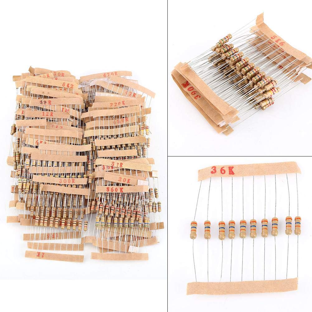 100 Value 1000pcs 1-10M Ohm 1 2W Carbon Film Resistor Assorted Kit Resistor Kit
