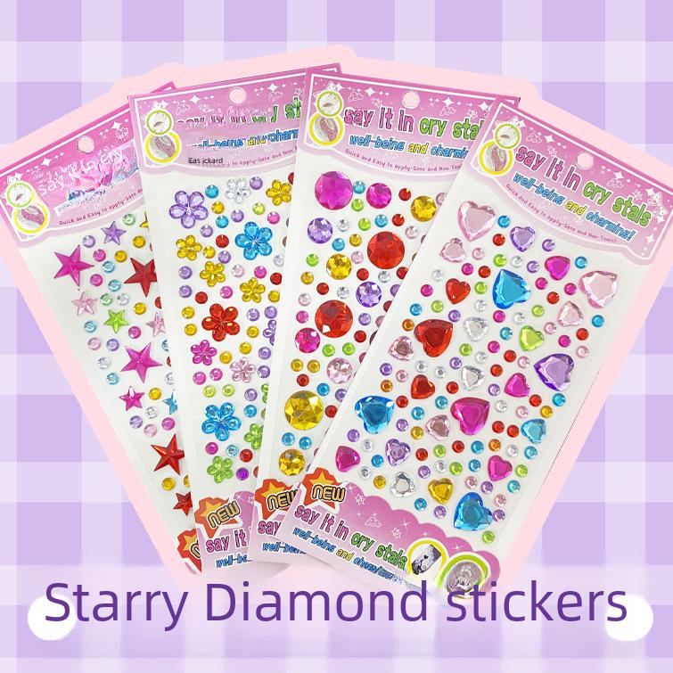 Gem Crystal Diamond Nail Art Stickers for Kids - DIY Decoration & Reward Toy