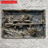 2d Flat 30*20cm, Contemporary Military Sniper Rifle Wooden Decorative Sign and Plaque, Wall Hanging Art for Home, Living Room, Door, Kitchen, Garden