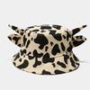 Summer for Sun Cap Wide Brim Fisherman Hat Cow Print Bucket Hat with Horns & Ear