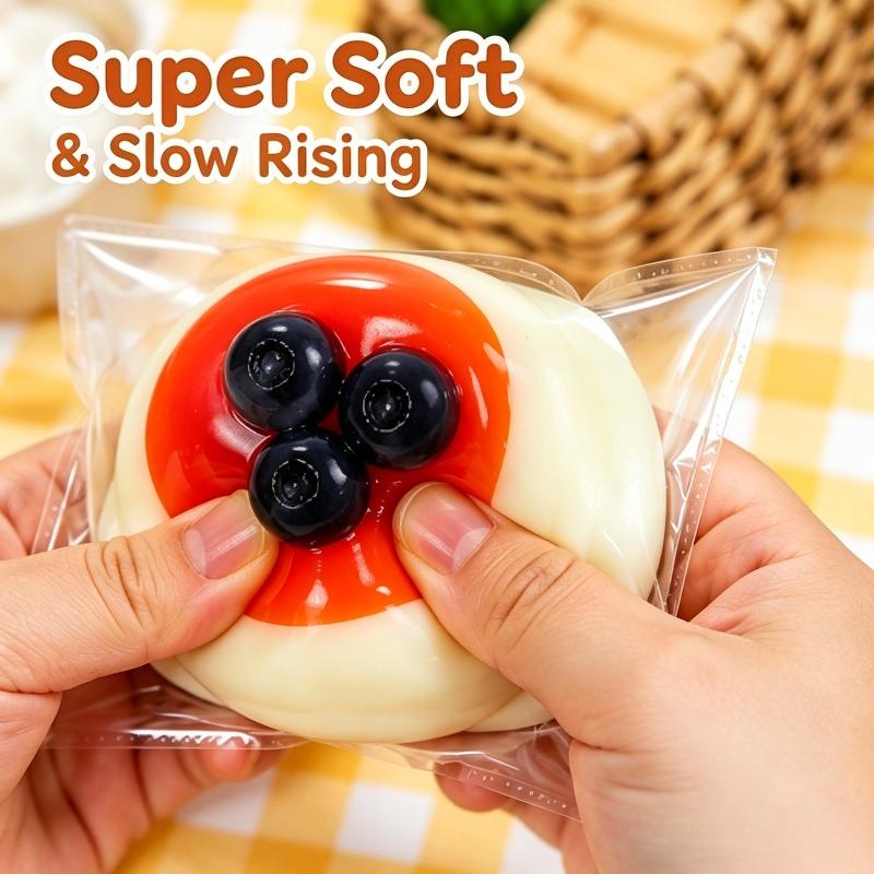 Cute Strawberry Cake Squishy Toy Dessert Slow Rising Soft Squeeze Stress Relief Fidget Toy for Adults