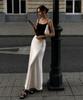 BLACRUSH Silky Satin Slim Skirt / Buttercream