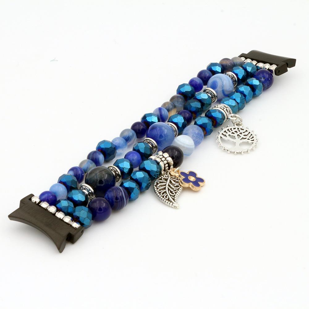 

Jewelry Bracelet for Galaxy Watch 7 / 6 Classic/ Galaxy Watch 5/ 5 Pro/ Samsung Watch 4/ Watch 4 Classic Beaded Band for Women синій