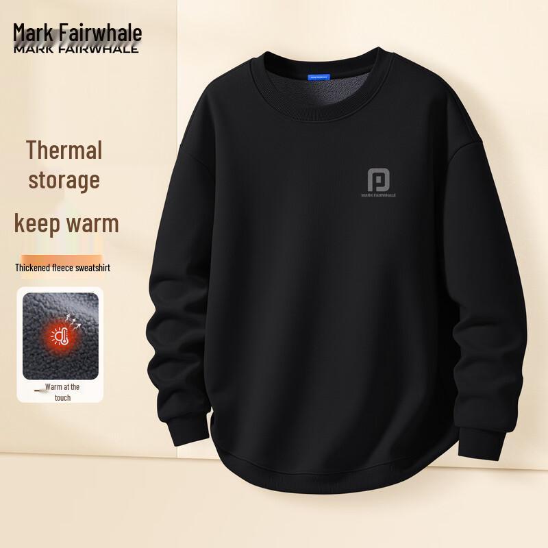 Mark Fairwhale Men's Fleece-Lined Loose Fit Round Neck Sweatshirt