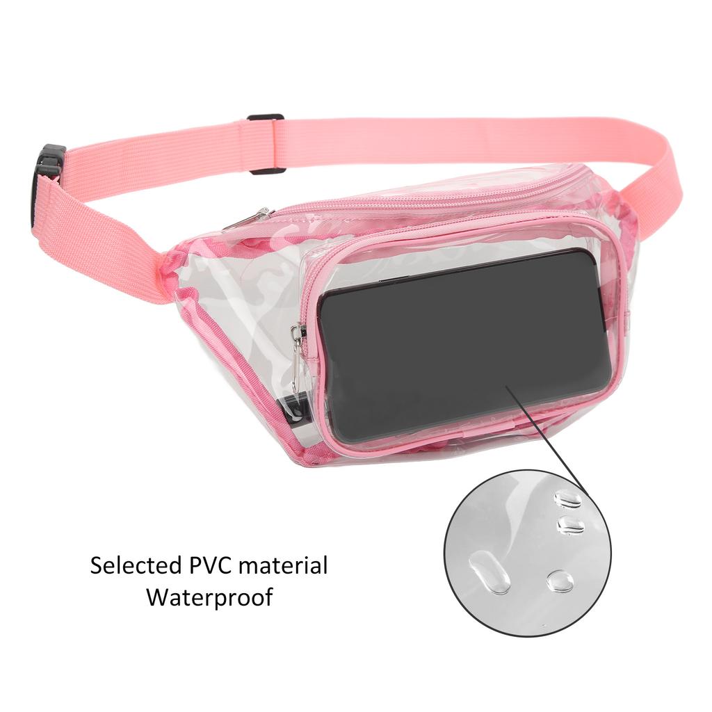 Transparent Fanny Pack PVC Water Resistance Multipurpose Waist Bag for Travel