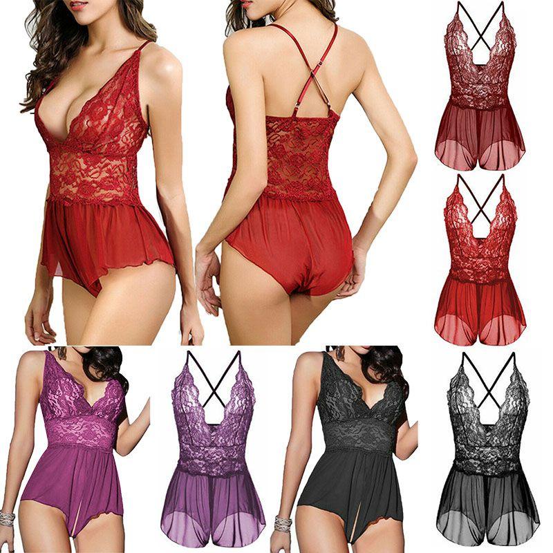Women V Neck Lingerie Cross Back Babydoll With Adjustable Criss Cross Straps And Plus Size Options