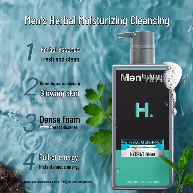 Mentholatum Men's Herbal Shower Gel & Facial Cleanser Combo
