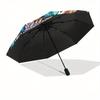 Stained Dragon Wall Art: Vibrant Fantasy DecorUmbrella, Portable 3-Fold Compact Umbrella,Christmas Gift ES476