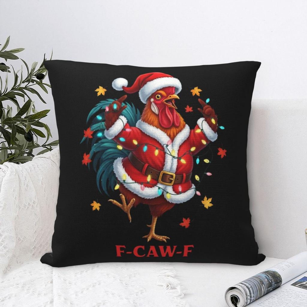 Pillow Cover Christmas F-Caw-F Chicken Design Cushion Cover Vintage Pillow Case For Living Room Chair Pillowcases
