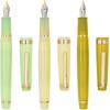 3 PCS Jinhao 82 Fountain Pen Cyan, Yellow and Green Acrylic, Iridium Fine Nib Gold Trim with Converter Set