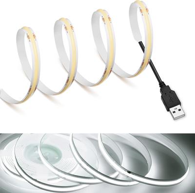 DC 5V LED COB pásikové svetlo USB Vysoká hustota Lineárne osvetlenie 320 LED Flexibilné páskové svetlá 1-5m Biela teplá biela LED reťazové svetlo