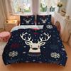 3pcs Set Christmas Deer 1 Quilt Cover + 2 Pillowcases, All Seasons Bedroom Setting, Perfect for Home and Dorm Decor A153