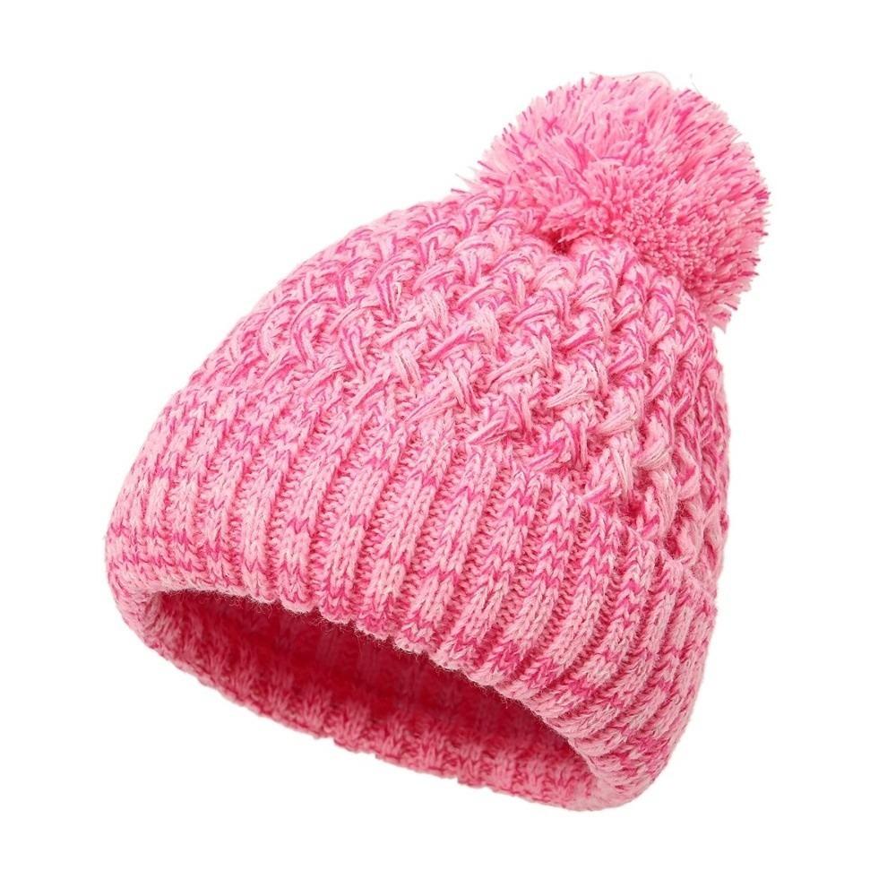 Single Layer Knit Pom Pom Beanies Colorful Winter Skull Cap Knitted Beanie Hat  Winter Season