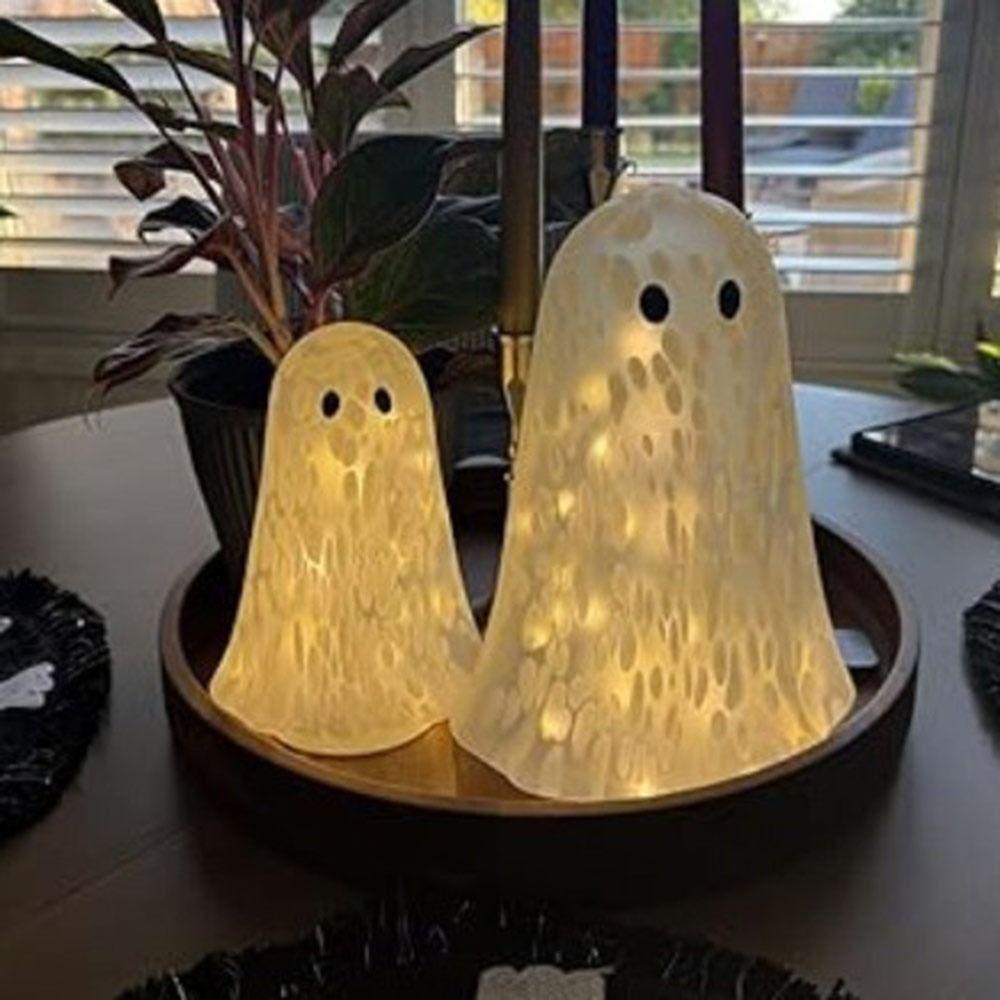 Colorful or White Light Up Ghost Figurine Portable Halloween Ghost Decoration Tabletop Decoration