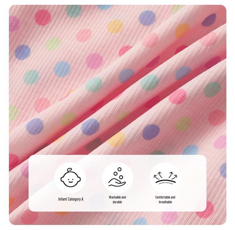 2025 Polka Dot Baby Girl Romper - Summer Bow Sling Bubble Crawling Suit