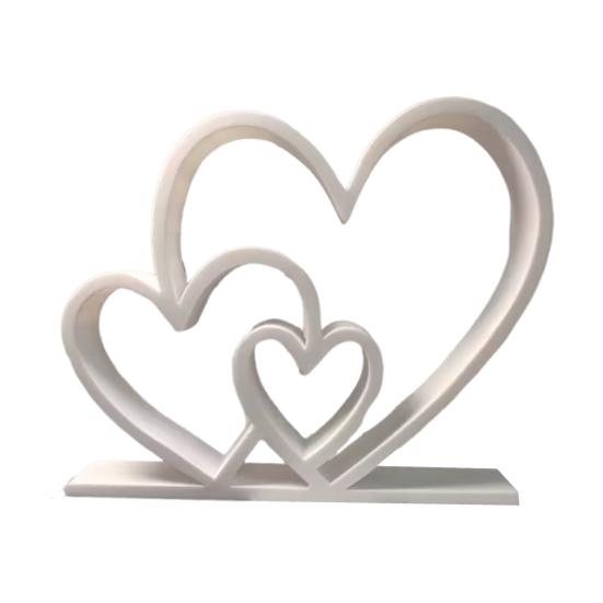 Valentinstagsgeschenk Ineinandergreifende Herzstatue 3D-gedruckte Schreibtischfigur Romantisches Liebesherz