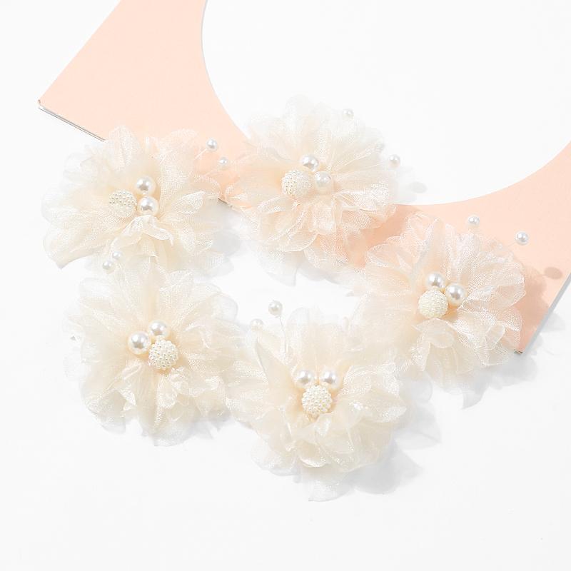 5Pcs Artificial Flowers Heads Chiffon Yarn Fake Flowers For Home Decor Marriage Wedding Decoration Craft Garland Gift Accessory