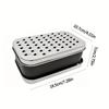 Black Multi Functional Stainless Steel 2 In 1 Double Sided Blade Box Grater for Home Use, Storage Cutting Tool with Lid