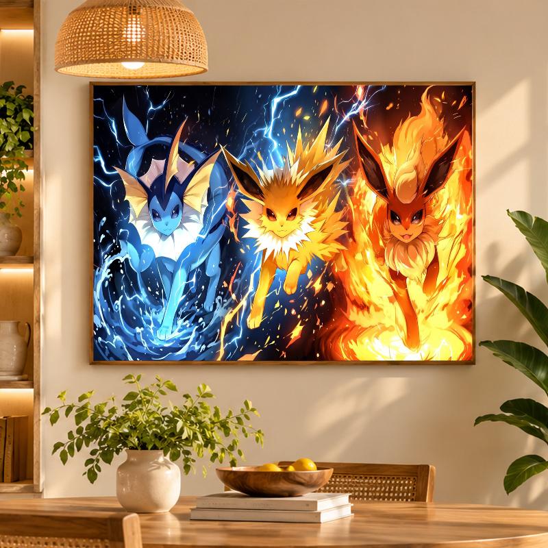 5D Diamond Painting Eevee Evolutions DIY Full Drill Diamond Art Kit Home Decoration