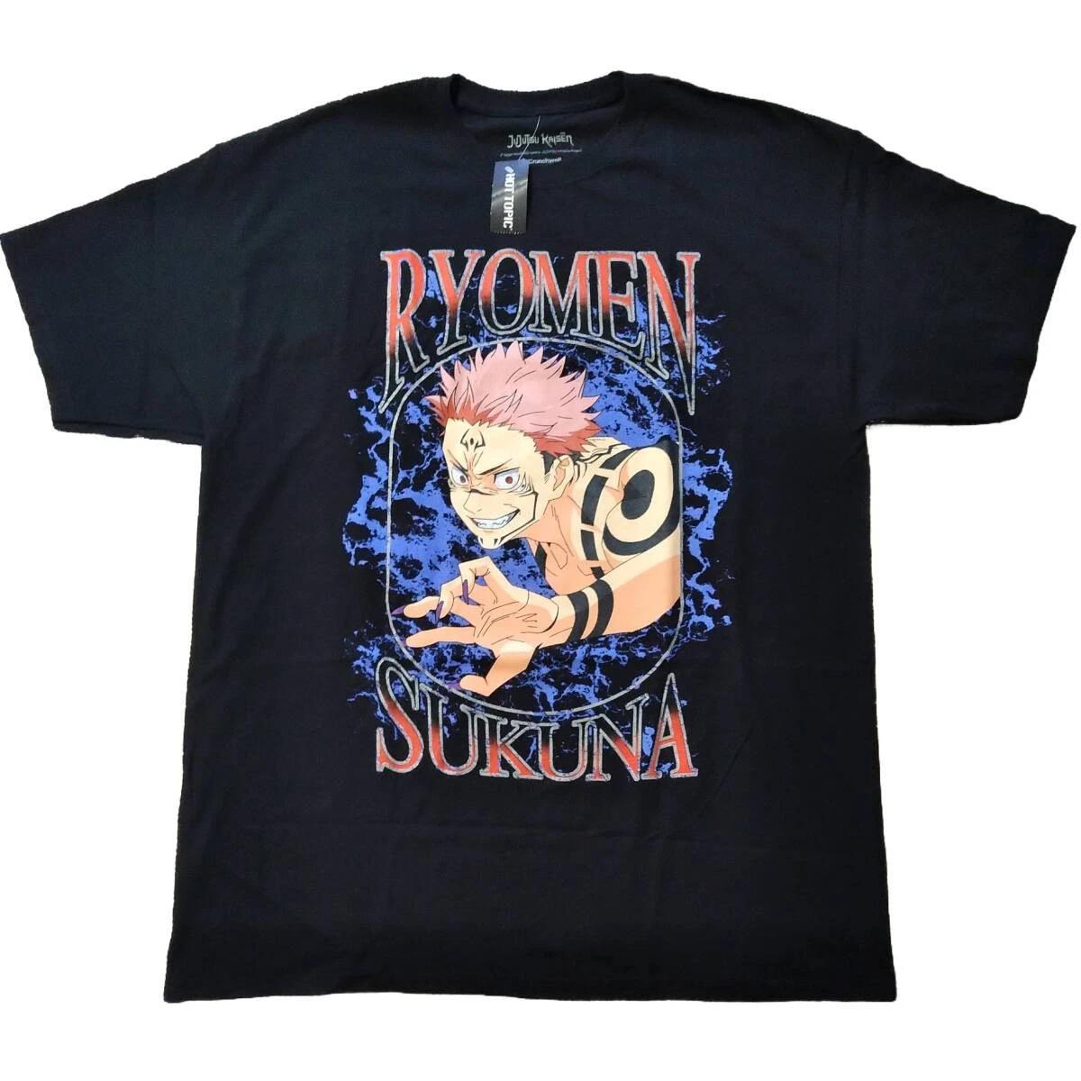 Jujutsu Kaisen Sukuna Graphic T-Shirt XL Black Anime Tee XL