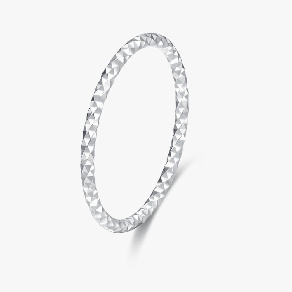 

Women S925 Sparkling Thin Ring Starry Sky Design Minimalist Shining Jewelry US code-9