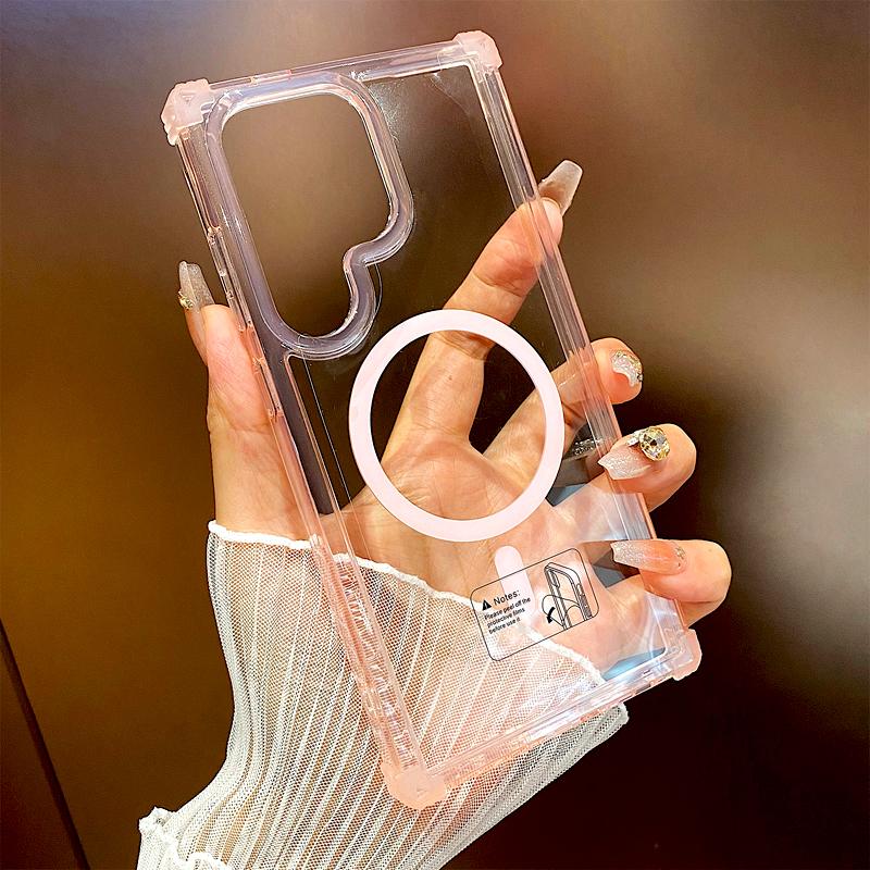 

Luxury Transparent Hard Acrylic Case For Samsung Galaxy S25 S24 S23 S22 Plus FE S 25 24 S25Ultra S24Ultra Magsafe Charge Covers For Samsung S22