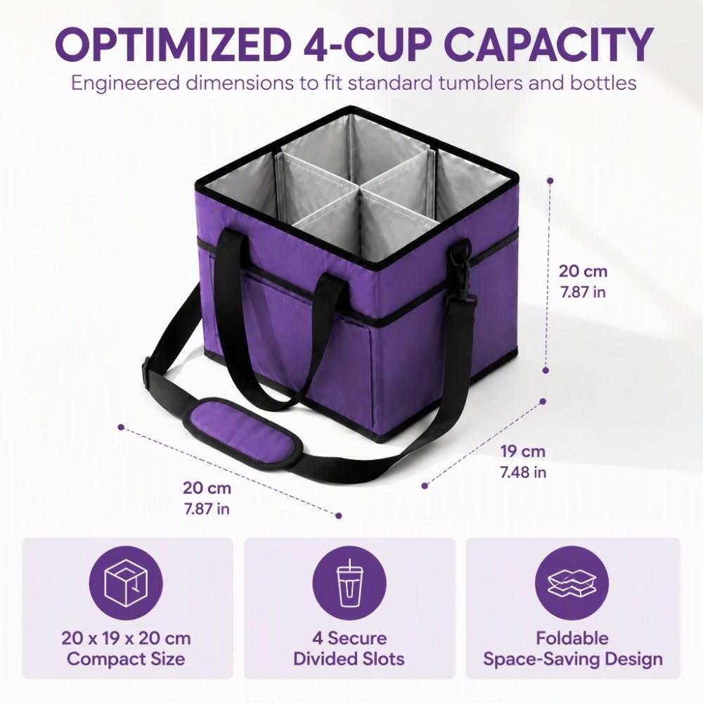 Oxford Cloth Insulated Water Bottle Holder Convenient Foldable Beverage Organizer  Hiking